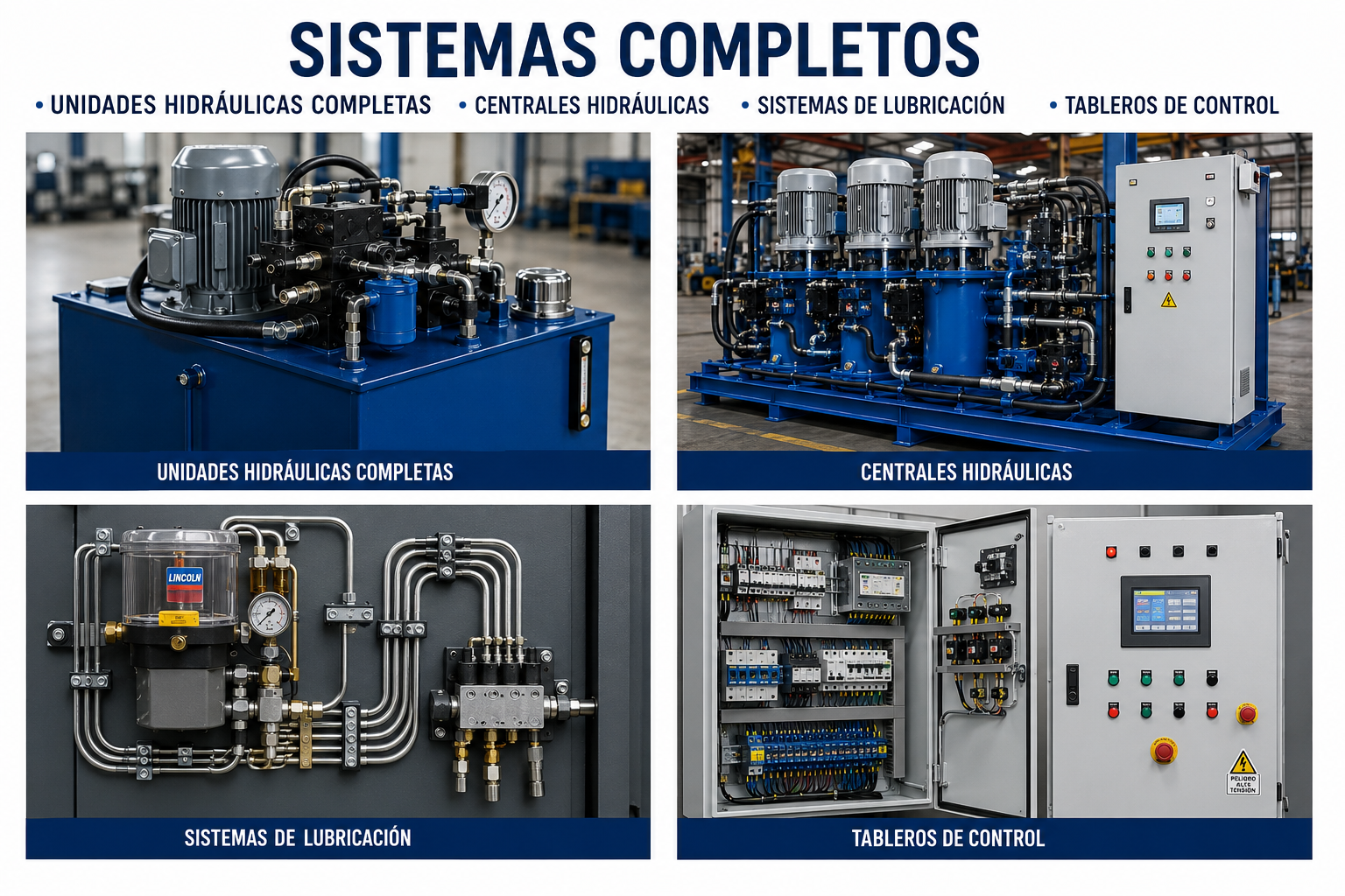 Equipos hidráulicos industriales completos